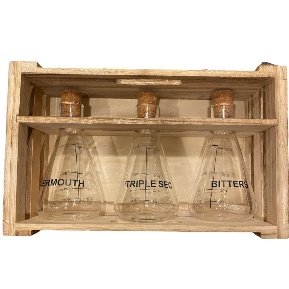 Artland Mixology Bundle,  Mixer Decanters: Vermouth, Triple Sec, Bitters & Gin